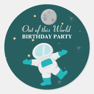 Autocollants de fête d'anniversaire pour astronaut