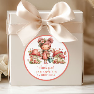 Autocollants de fête floraux roses pour le 1er ann