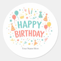 Autocollants de fête personnalisés Joyeux Annivers