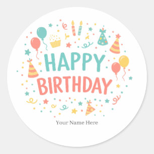 Autocollants de fête personnalisés pour un joyeux 