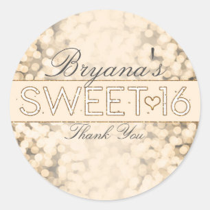 Autocollants de fête Sweet 16 lumières scintillant