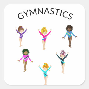 Autocollants de fille de gymnastique avec 6 gymnas