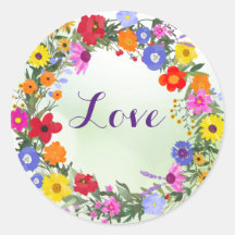 Autocollants de fleurs d'amour