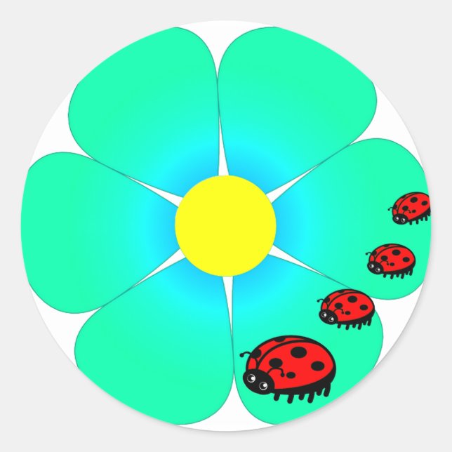 Autocollants de fleurs et de coccinelle (Devant)