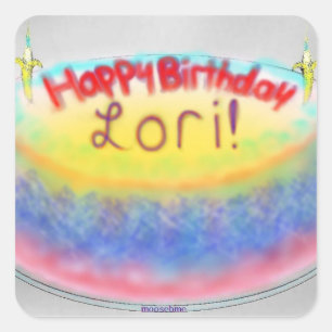 Autocollants de gâteau d'anniversaire de Lori