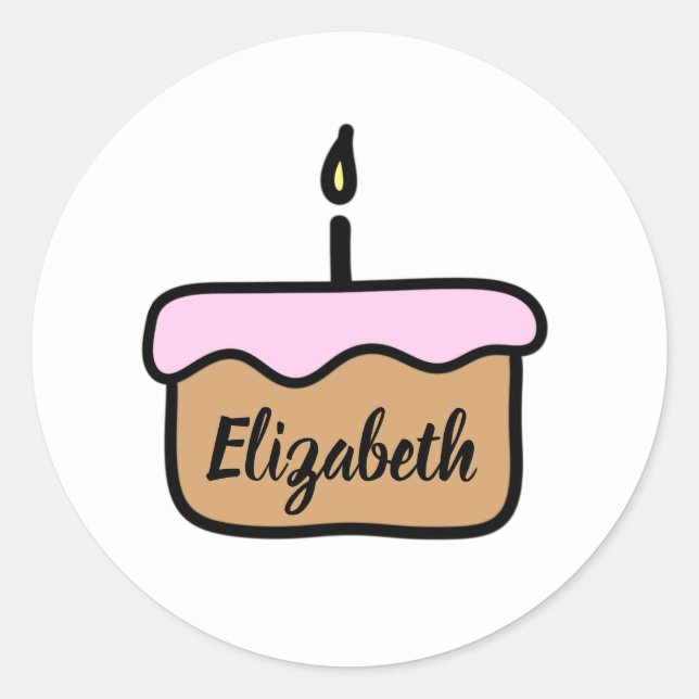 Autocollants de gâteau d'anniversaire personnalisé (Devant)