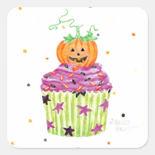Autocollants de gâteau de Halloween Citrouille