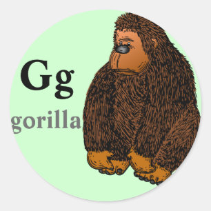 Autocollants de gorille de la lettre G