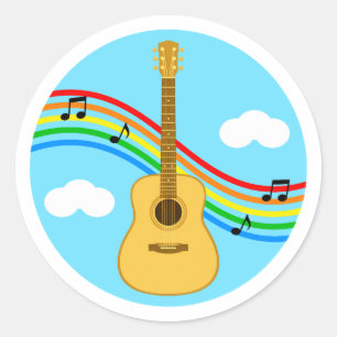Autocollants de guitare ciel arc-en-ciel musique e