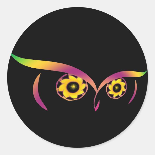 autocollants de hibou arc-en-ciel (Devant)