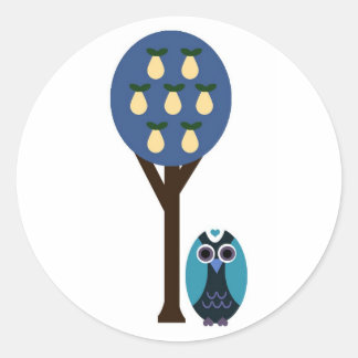 Autocollants de hibou et d'arbre