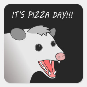 Autocollants de jour de pizza d'opossum