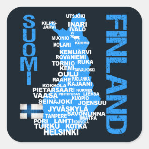 autocollants de la carte FINLANDE