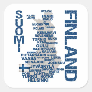 autocollants de la carte FINLANDE