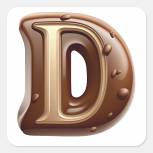 Autocollants de la lettre D au chocolat