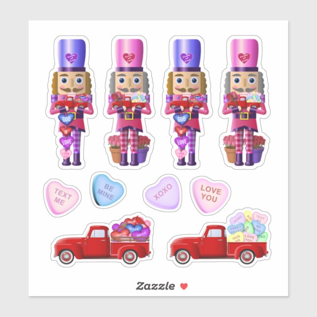 Autocollants de la Saint-Valentin pour le camion r (Feuille)