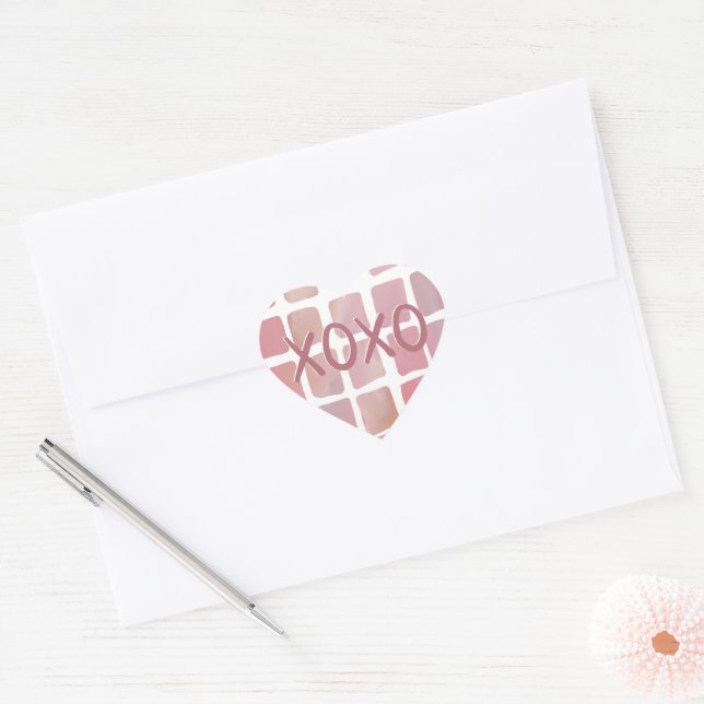 Autocollants de la Saint-Valentin XOXO aquarelle c (Enveloppe)