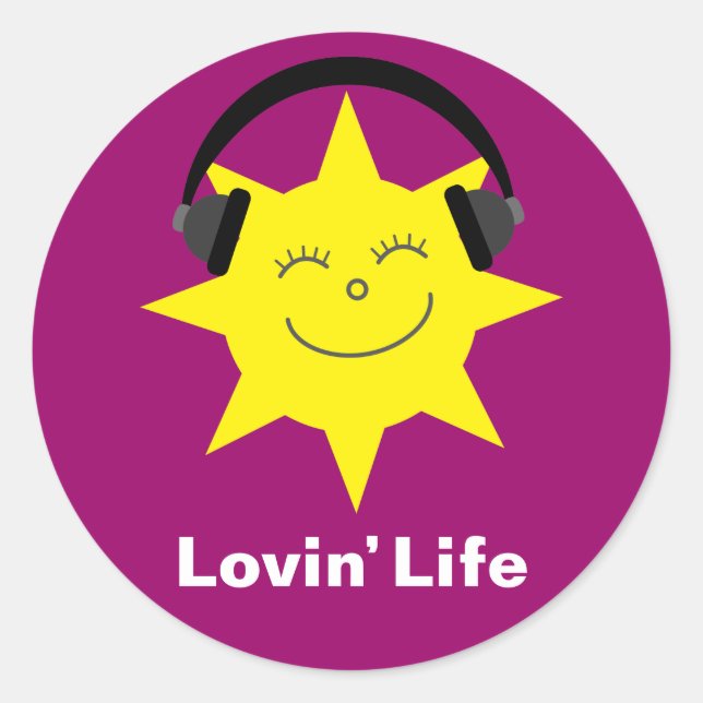 Autocollants de la vie Sun et d'écouteurs de Lovin (Devant)