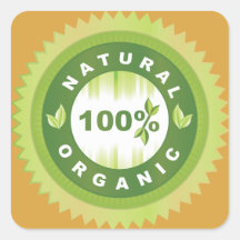 Autocollants de label d'aliment biologique naturel