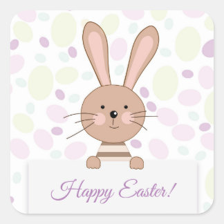 Autocollants de lapin de Pâques heureux