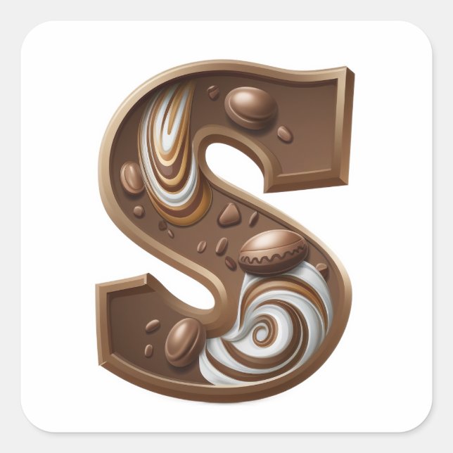 Autocollants de lettre S au chocolat (Devant)