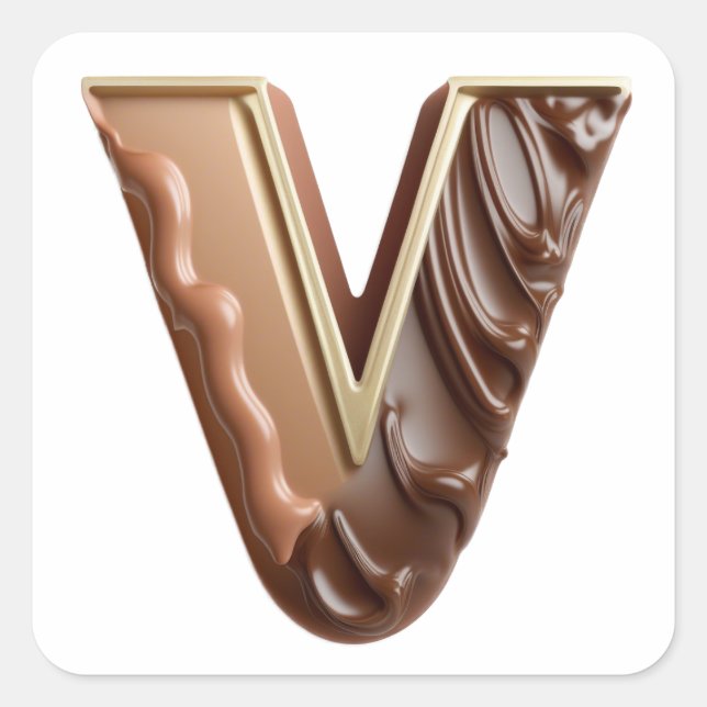 Autocollants de lettre V au chocolat (Devant)