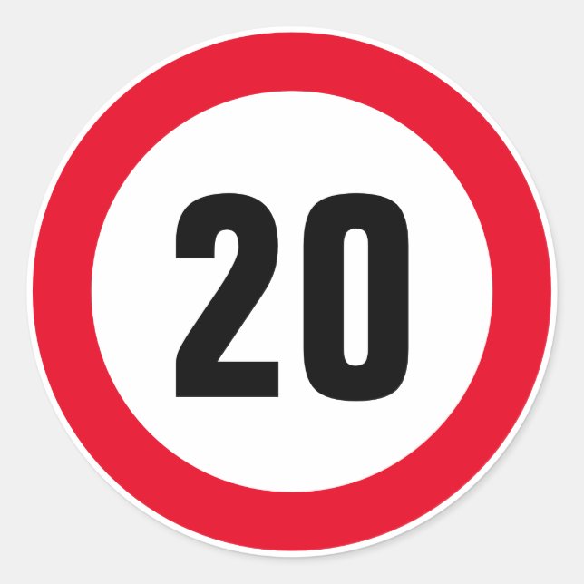 Autocollants de limite de vitesse maximale de 20 m (Devant)