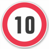 Autocollants de limite de vitesse Maximum 10 mi/h