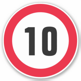 Autocollants de limite de vitesse Maximum 10 mi/h