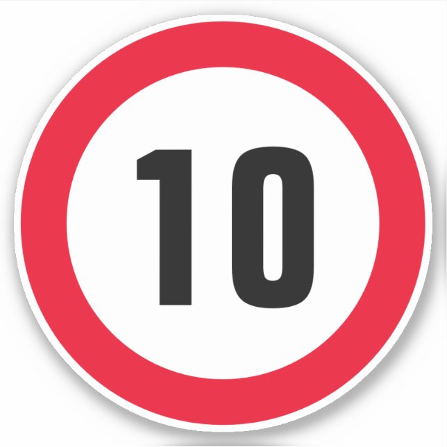 Autocollants de limite de vitesse Maximum 10 mi/h (Devant)