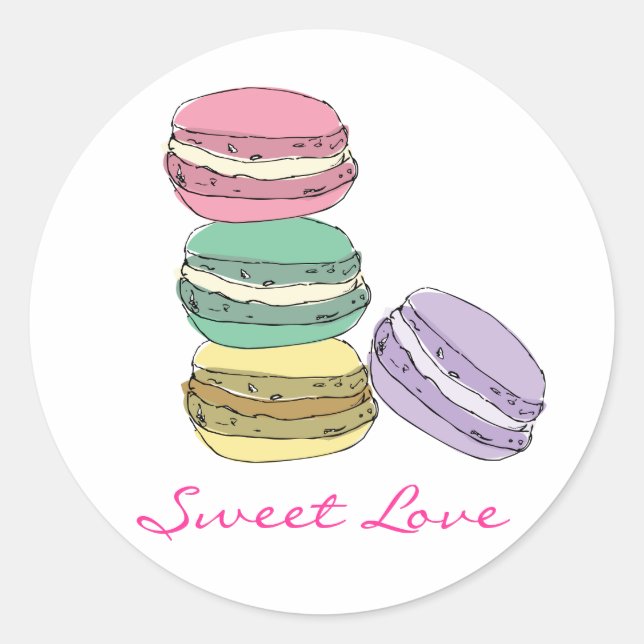 Autocollants de macaron français personnalisés. (Devant)