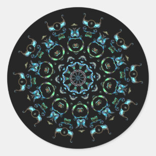 Autocollants de mandala de perle de turquoise