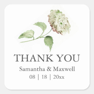 Autocollants de mariage à l'aquarelle Hydrangea Fl