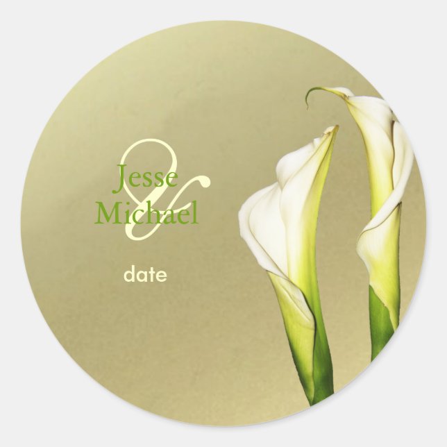 Autocollants de mariage Calla Lillies (Devant)