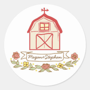 autocollants de mariage de grange