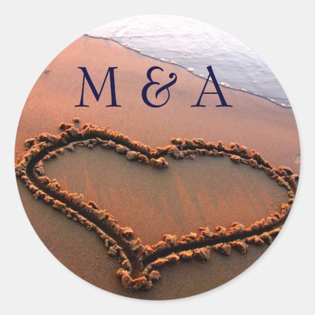 autocollants de mariage de plage (Devant)