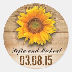autocollants de mariage de tournesol