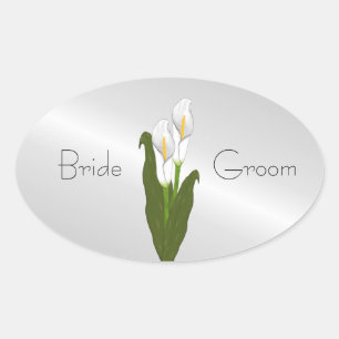 Autocollants de mariage de zantedeschia d'art déco