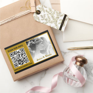 Autocollants de mariage modernes, Code QR, Photo, 