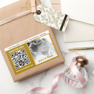 Autocollants de mariage modernes, QR Code, Photo,