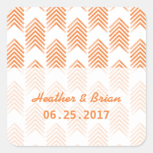 Autocollants de mariage Orange Tribal Arrows