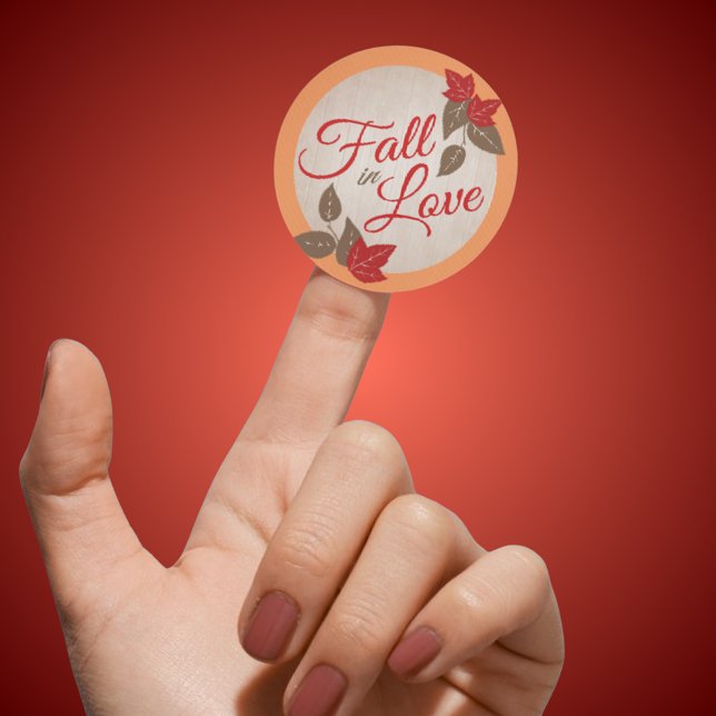 Autocollants de mariage ou de fête de mariage Tomb (Fall Leaves Fall in Love Wedding or Bridal Shower Stickers for Favors, Envelope Seals & More)