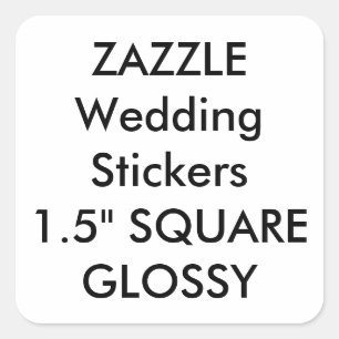 Autocollants de mariage personnalisés 1.5" CARRÉ G