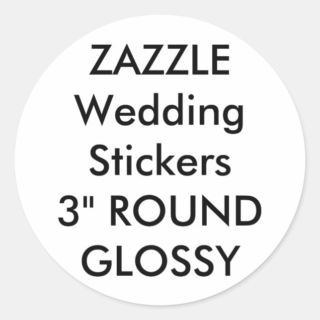 Autocollants de mariage personnalisés 3" ROND GLOS (Devant)