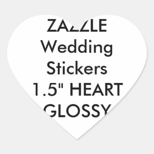 Autocollants de mariage personnalisés COEUR GLOSSY