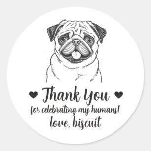 Autocollants de mariage personnalisés pour chien C