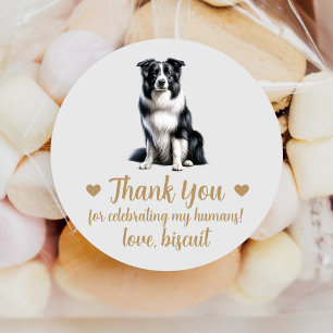 Autocollants de mariage pour chien Border Collie