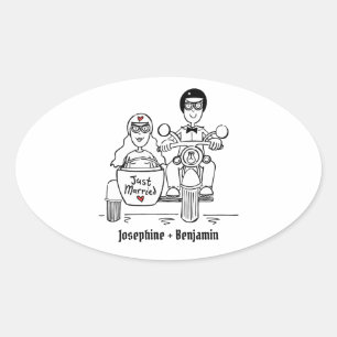 Autocollants de mariage pour motocyclette personna