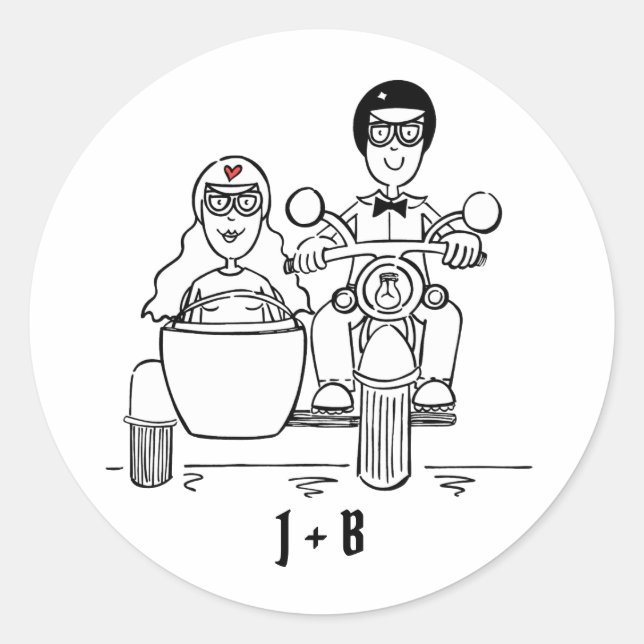 Autocollants de mariage pour motocyclette personna (Devant)