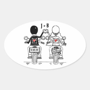 Autocollants de mariage pour motocyclette personna